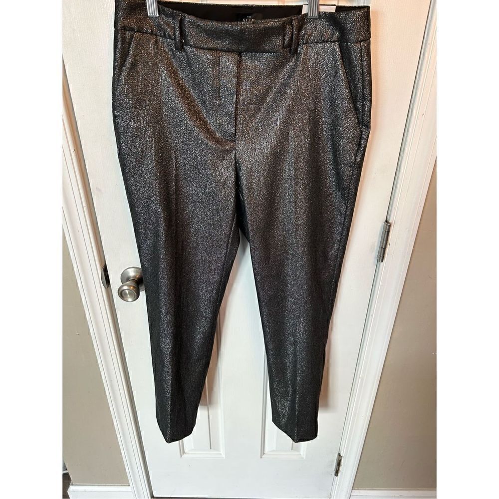 White House black market black sparkly pants size 8r slim ankle
